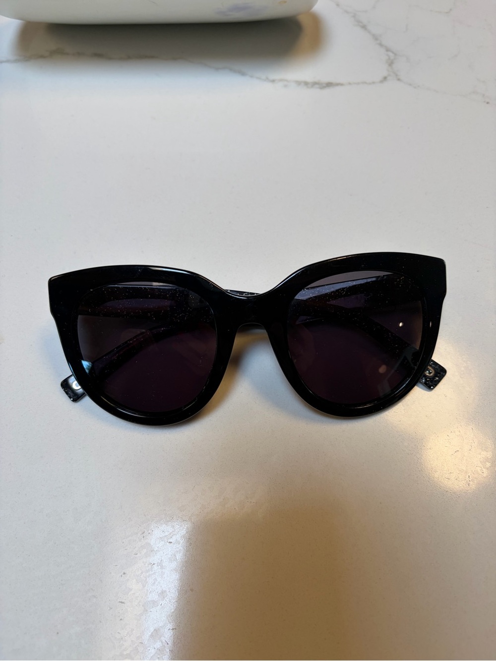 Marc Jacobs Black Cat-Eye Sunglasses with Dark Lenses